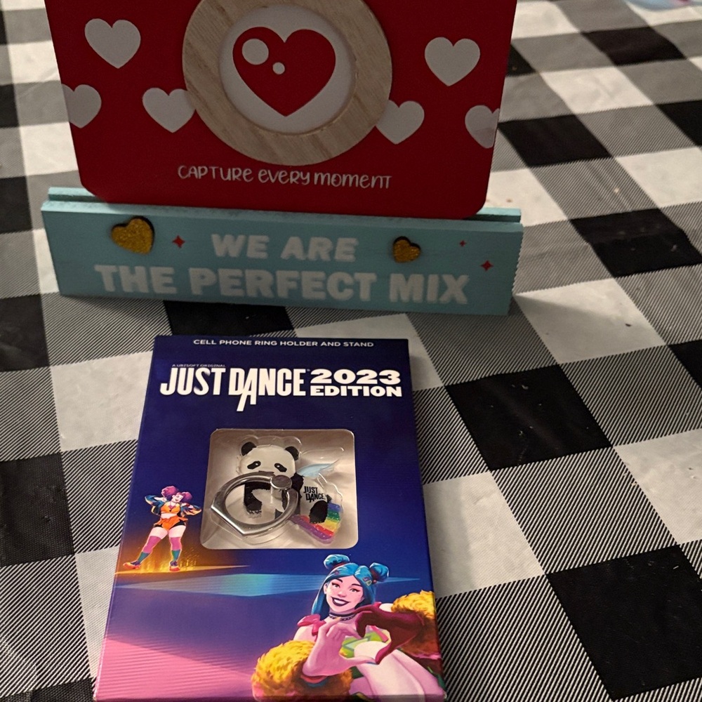 Just Dance 2023 Edition Cell Phone Ring Holder - Black and White